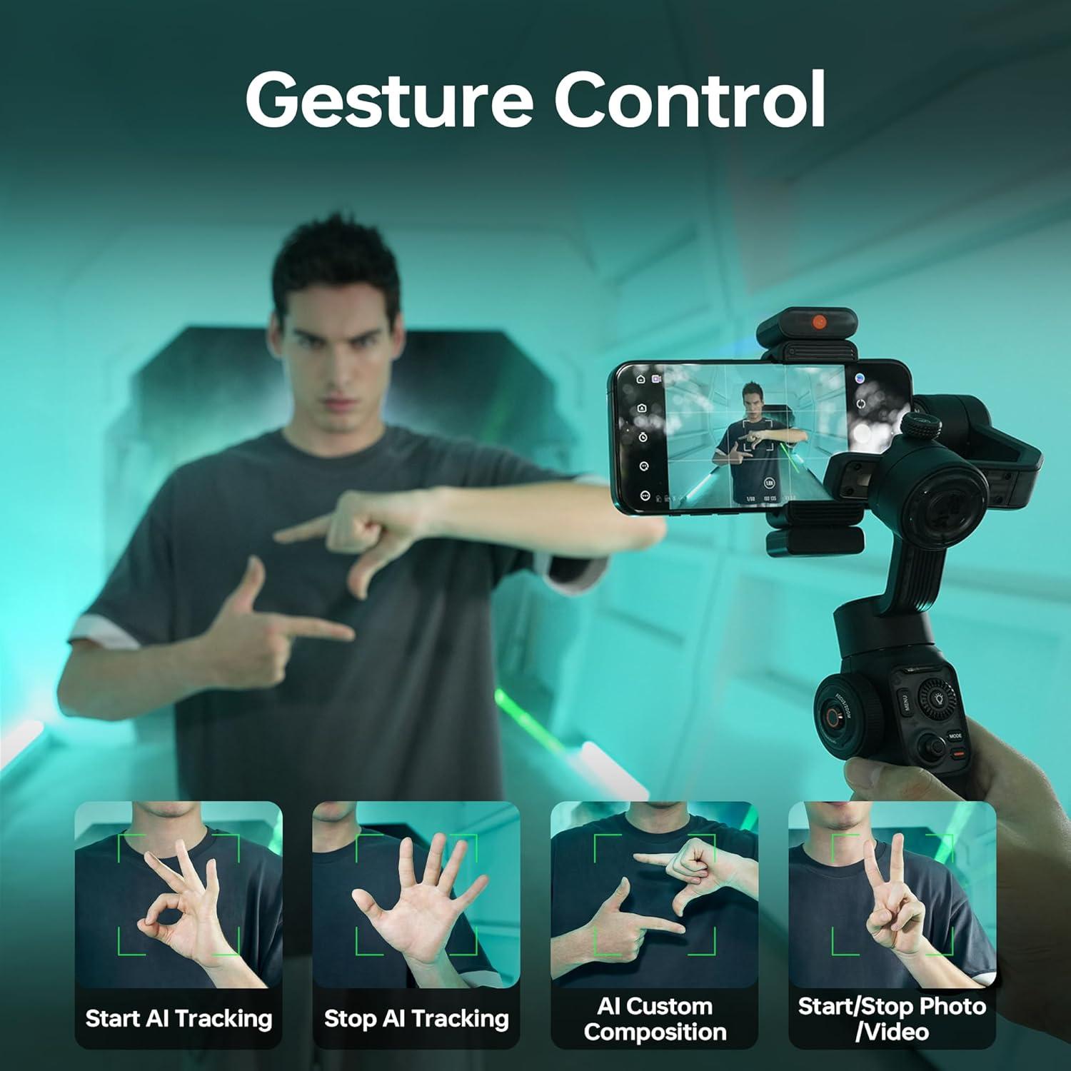 Estabilizador Gimbal ZHIYUN Smooth 5S AI Pro 3-ejes con Luz