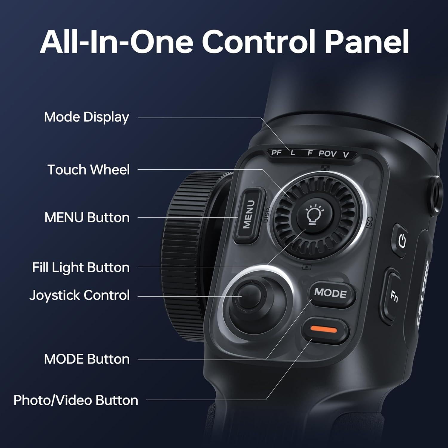 Estabilizador Gimbal ZHIYUN Smooth 5S AI Pro 3-ejes con Luz