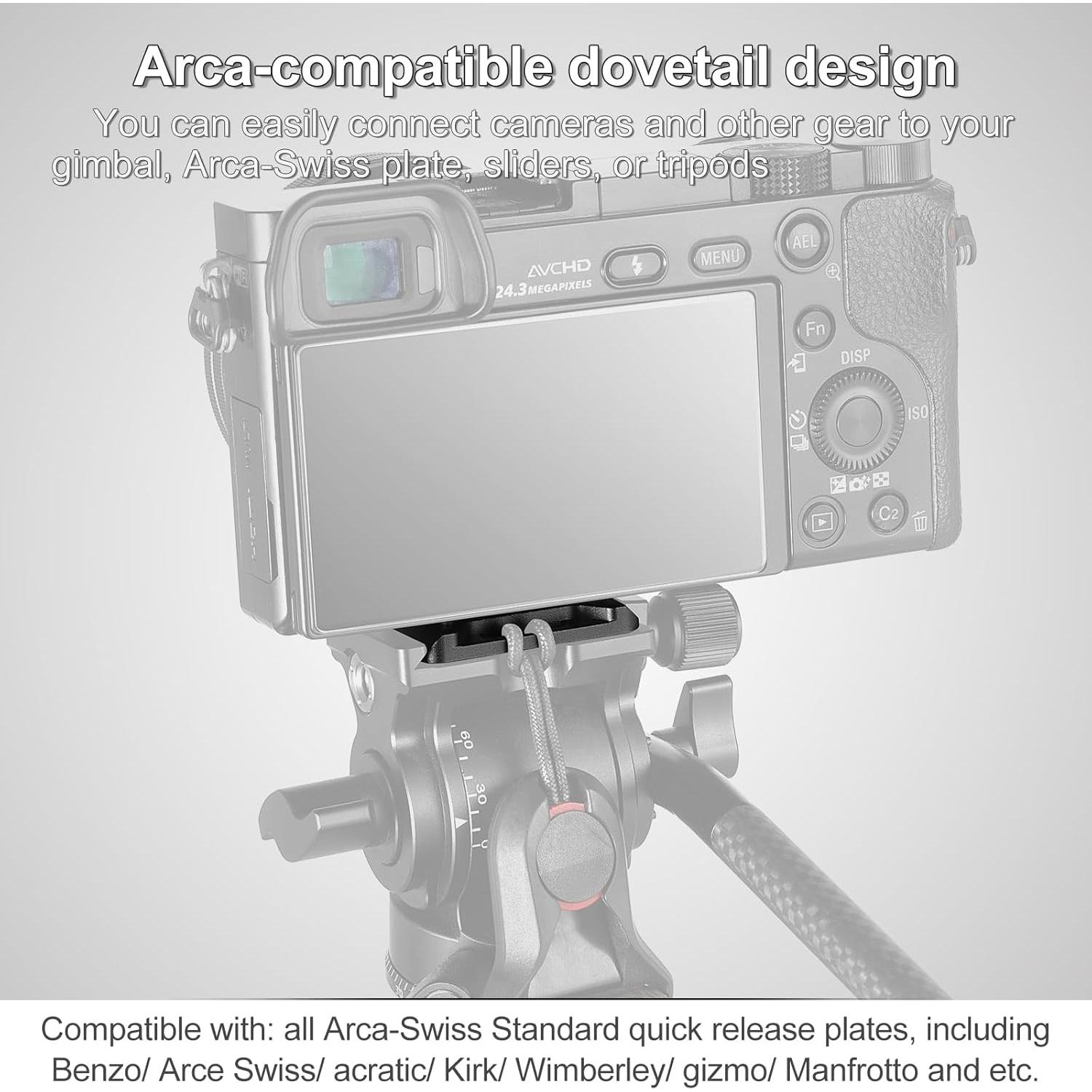 Placa de Liberación Rápida MINIFOCUS 2 Piezas 38mm Negro