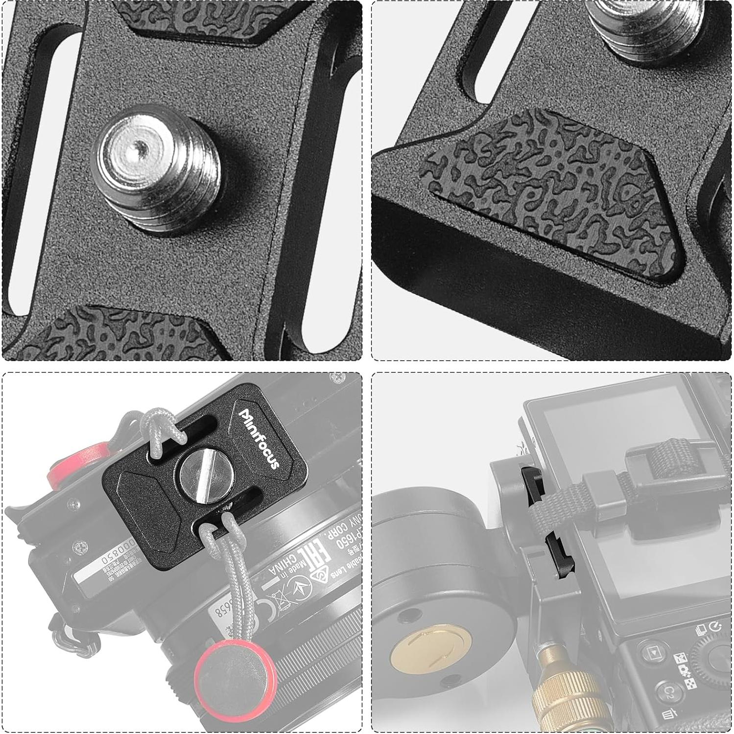 Placa de Liberación Rápida MINIFOCUS 2 Piezas 38mm Negro