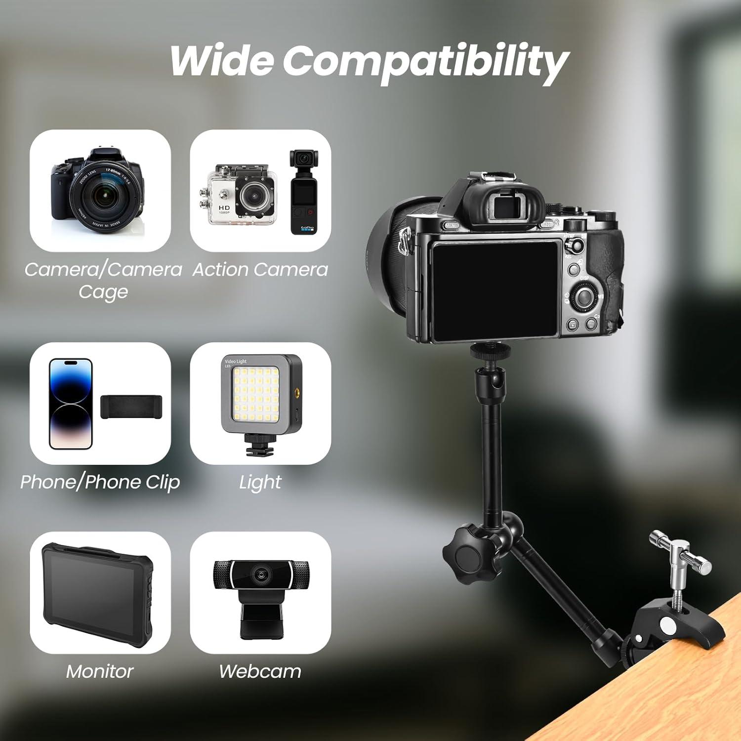 Kit Abrazadera Mágica 11" Small Rig con Clip para Teléfono