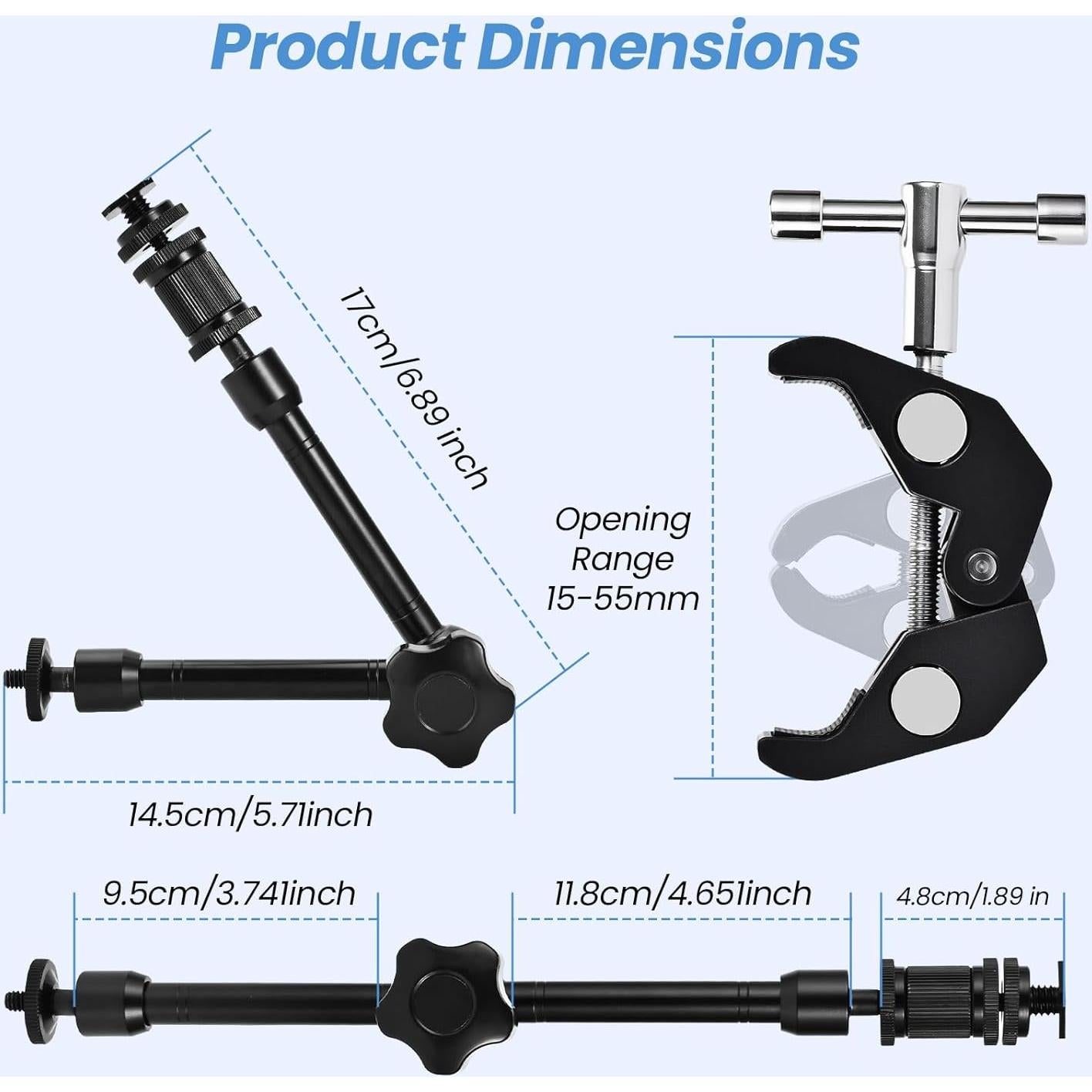 Kit Abrazadera Mágica 11" Small Rig con Clip para Teléfono