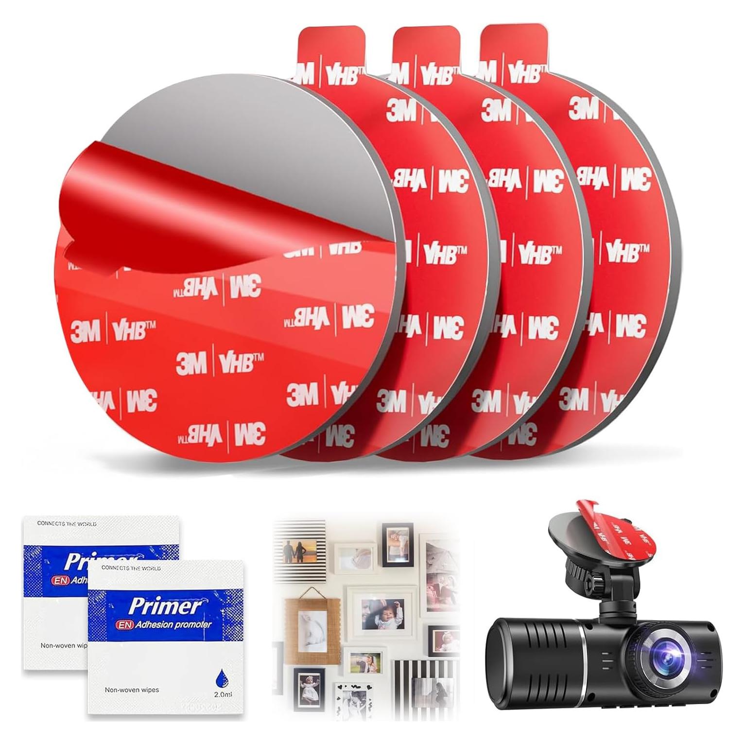 Cinta Adhesiva Doble Cara 3M VHB 4 Piezas Redondas 7.2 cm