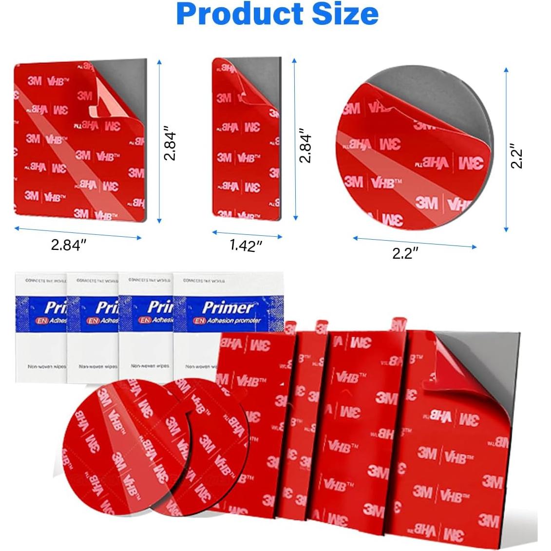 Cinta Adhesiva Doble Cara 3M VHB 4 Piezas Redondas 7.2 cm