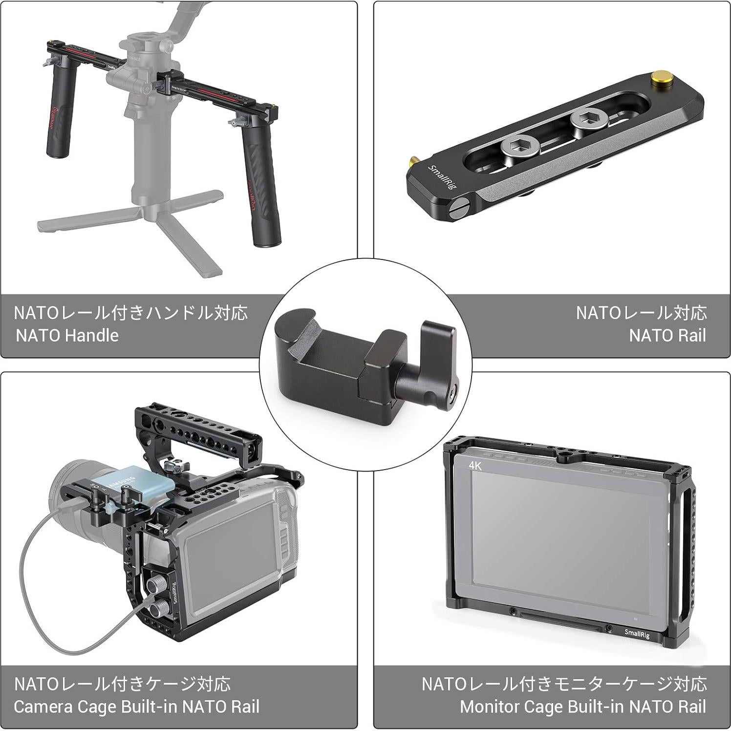 Abrazadera NATO PequeñoRig 1973 Liberación Rápida 1/4" 3/8"