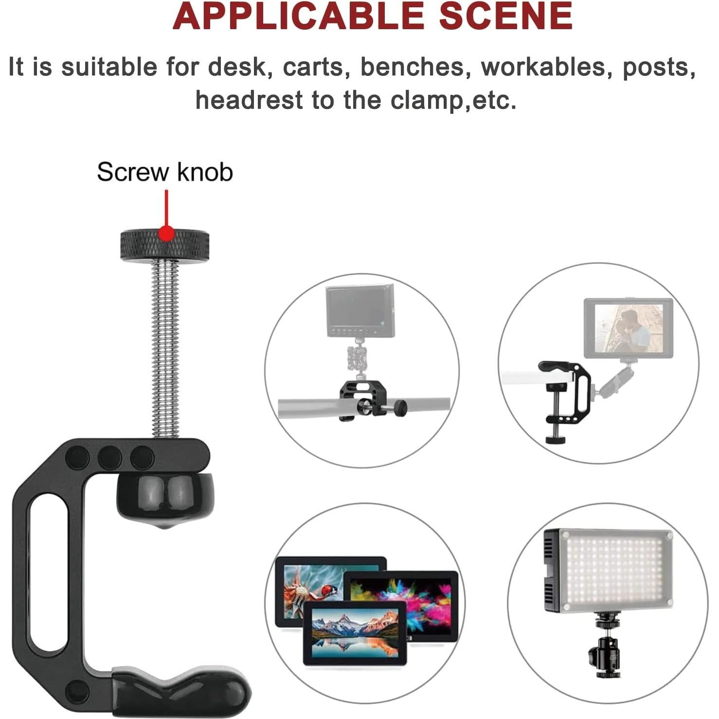 Montura de cámara tipo C Lanxire L0007 - Apertura 4.5cm, 2kg