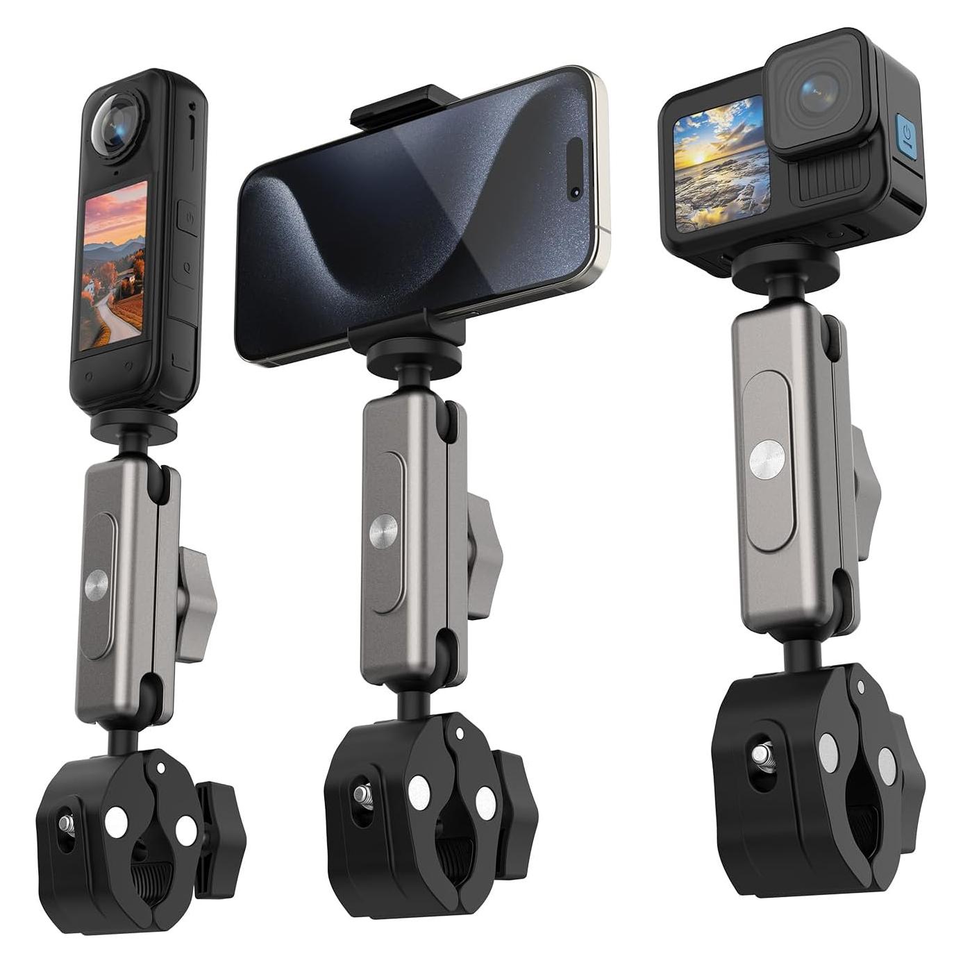 Soporte de cámara para motocicleta TLEVZKM A600 360° ajustable