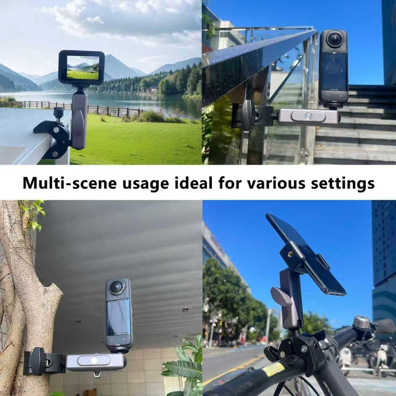 Soporte de cámara para motocicleta TLEVZKM A600 360° ajustable