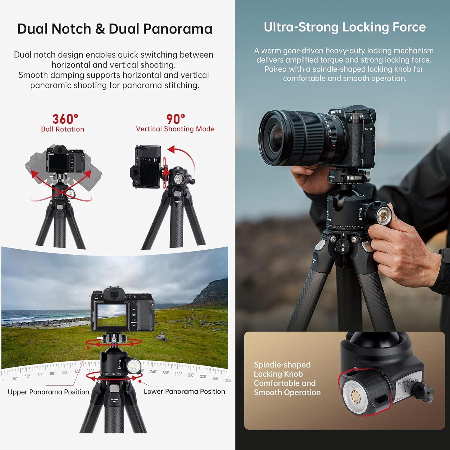 Cabezal de Trípode Falcam F38 Pro XB-3R, Doble Panorama 0.74 kg