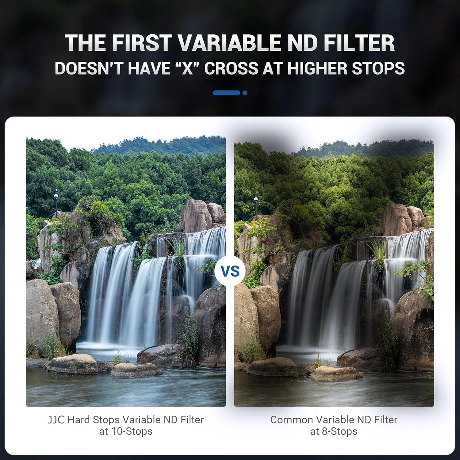 Filtro ND Variable JJC True Color 55mm ND2.5-1000 Sin Cambio de Color