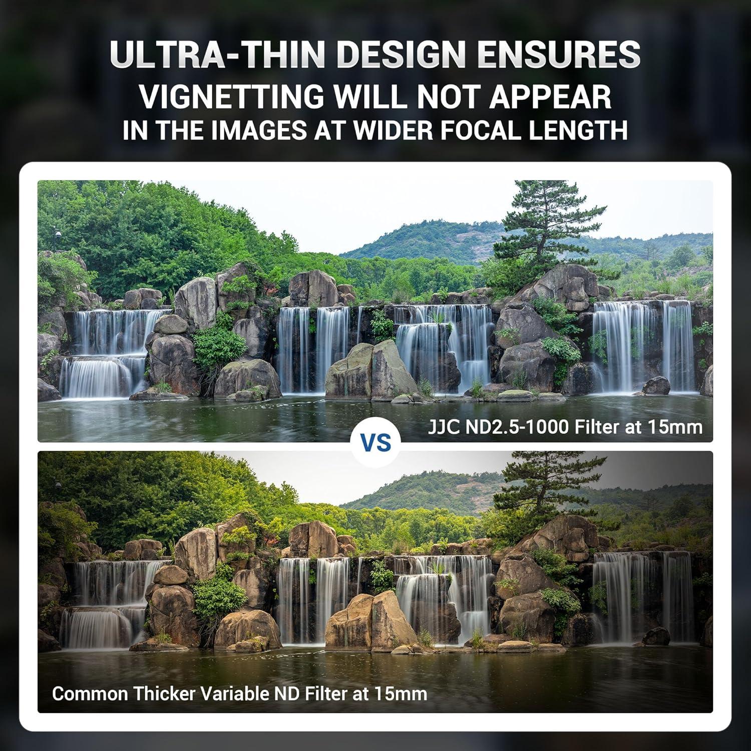 Filtro ND Variable JJC True Color 55mm ND2.5-1000 Sin Cambio de Color