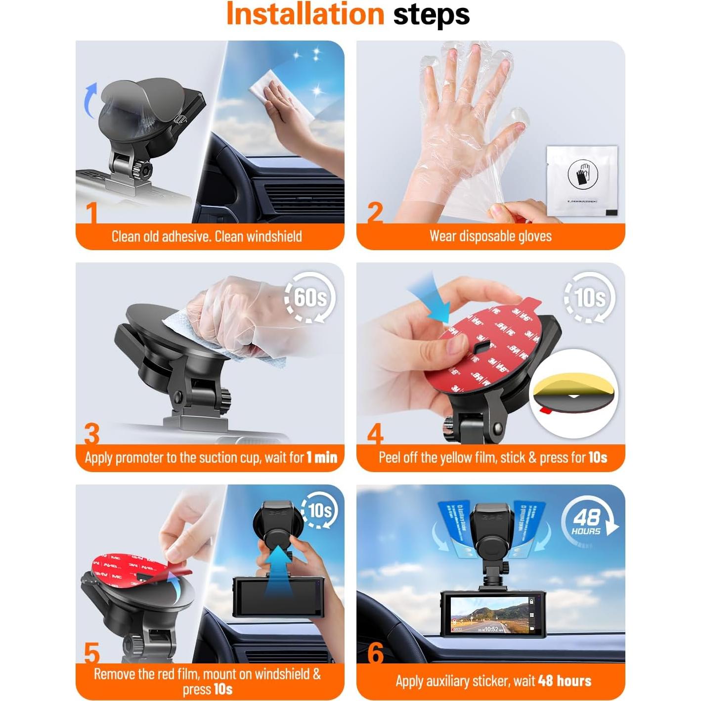 Almohadillas Adhesivas Doble Cara 3M pop-tech para Dash Cam - 4 Piezas