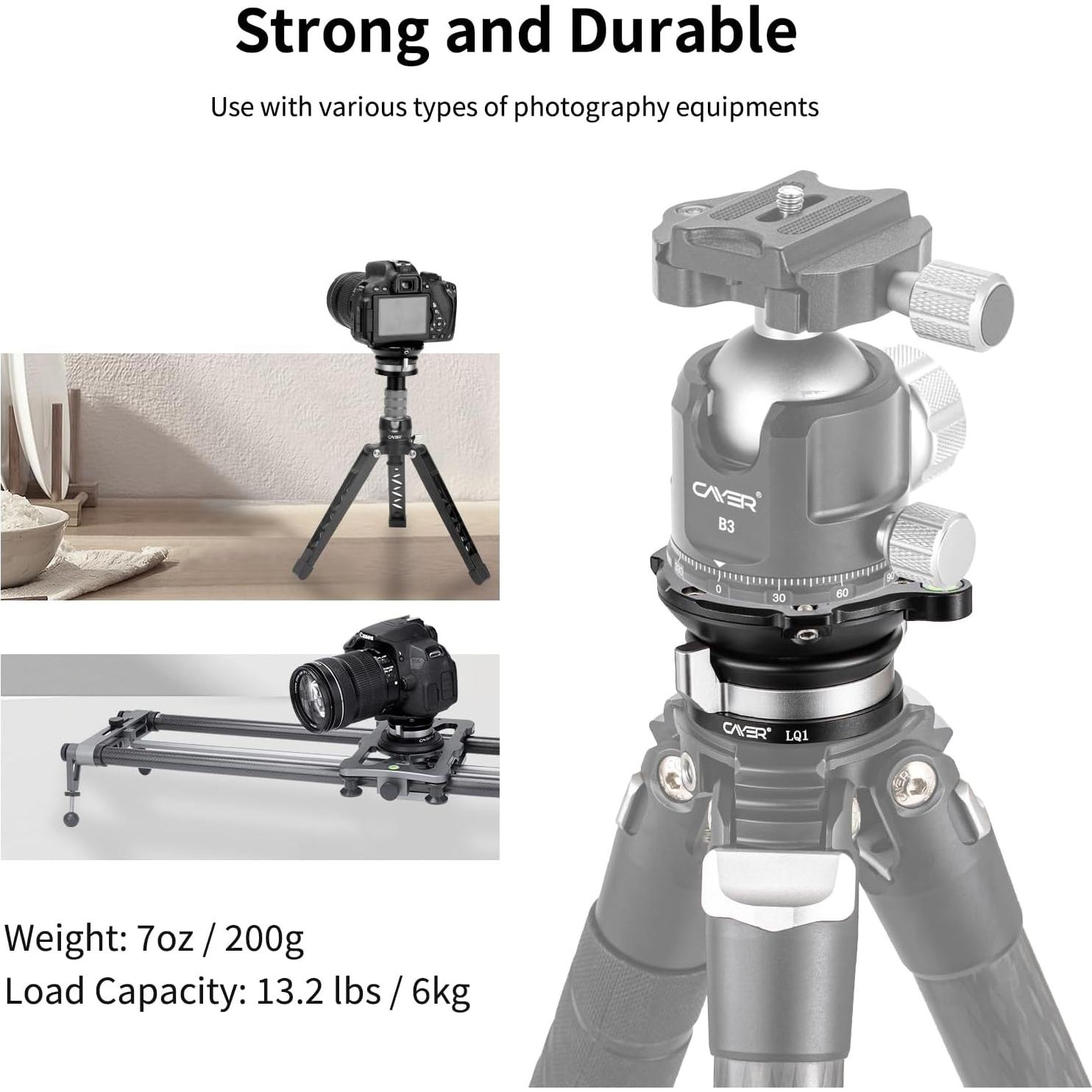 Cabezal de Nivelación de Trípode Cayer, Aluminio 55 mm, 6 kg