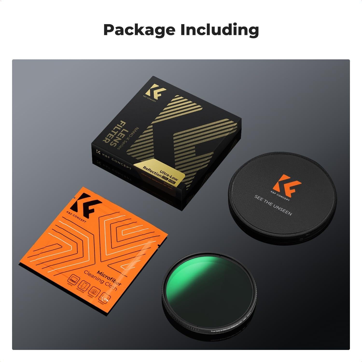 Filtro Polarizador CPL K&F Concept 58mm Ultra-Baja Reflectividad