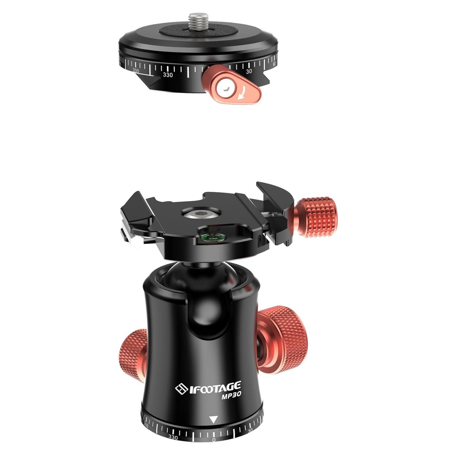 Cabezal de bola IFOOTAGE MP30 360° metal con liberación rápida