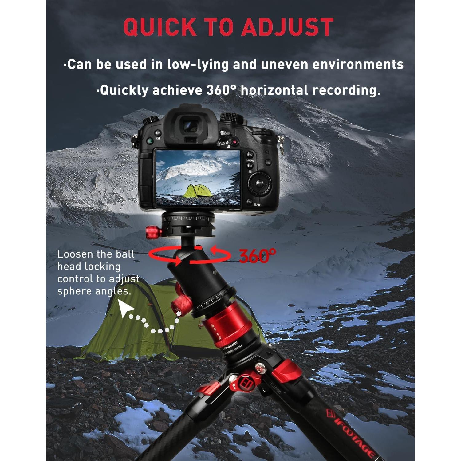 Cabezal de bola IFOOTAGE MP30 360° metal con liberación rápida