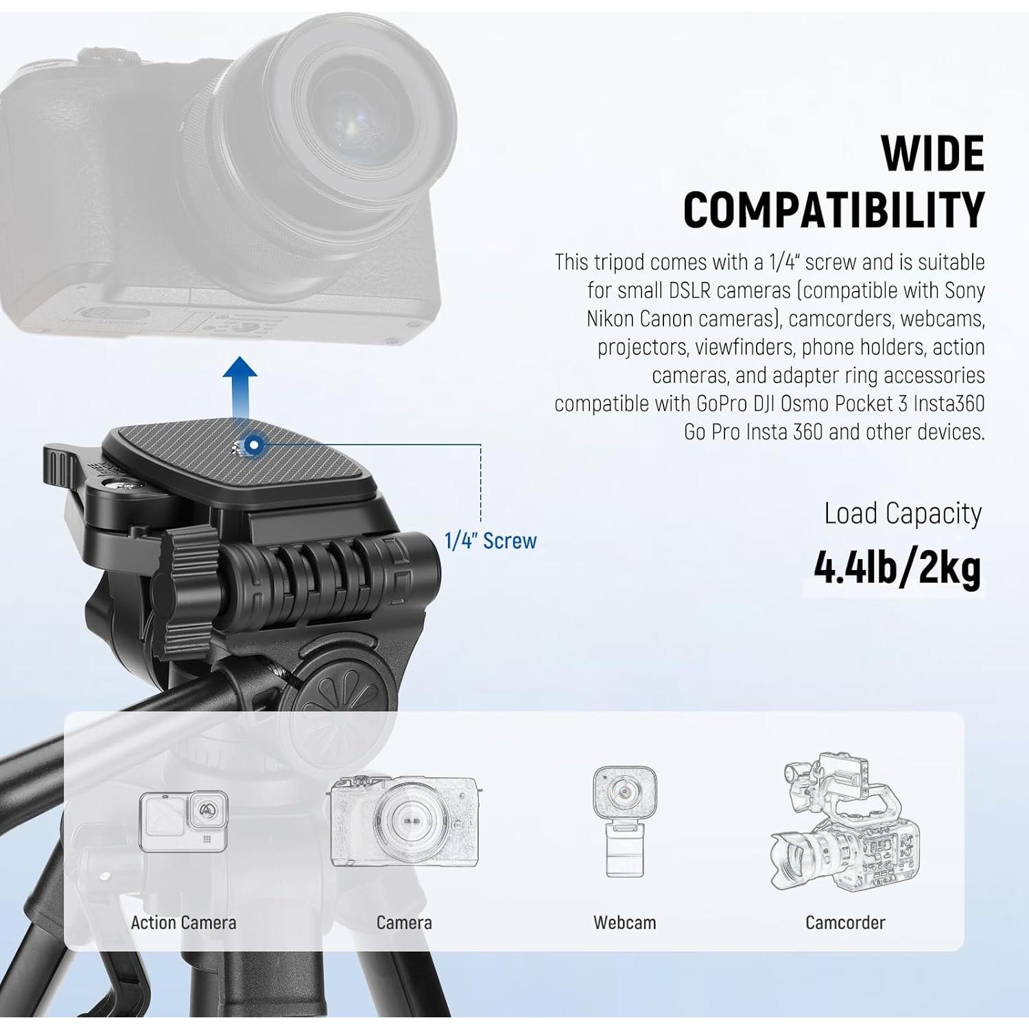 Trípode Mini de Escritorio NEEWER TP52 para Cámara y Smartphone