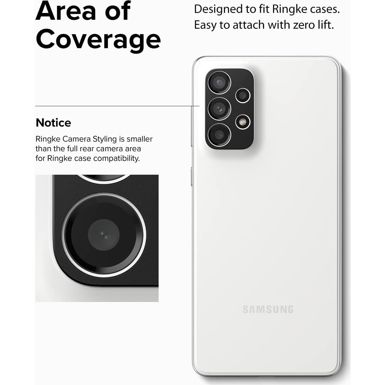 Protector de Lente de Cámara Ringke para Samsung Galaxy A33/A53/A73 5G - Negro