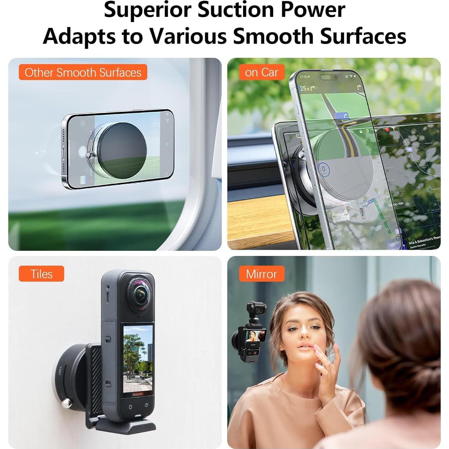 Soporte de Teléfono Magnético ULYVU con Ventosa 360° Negro