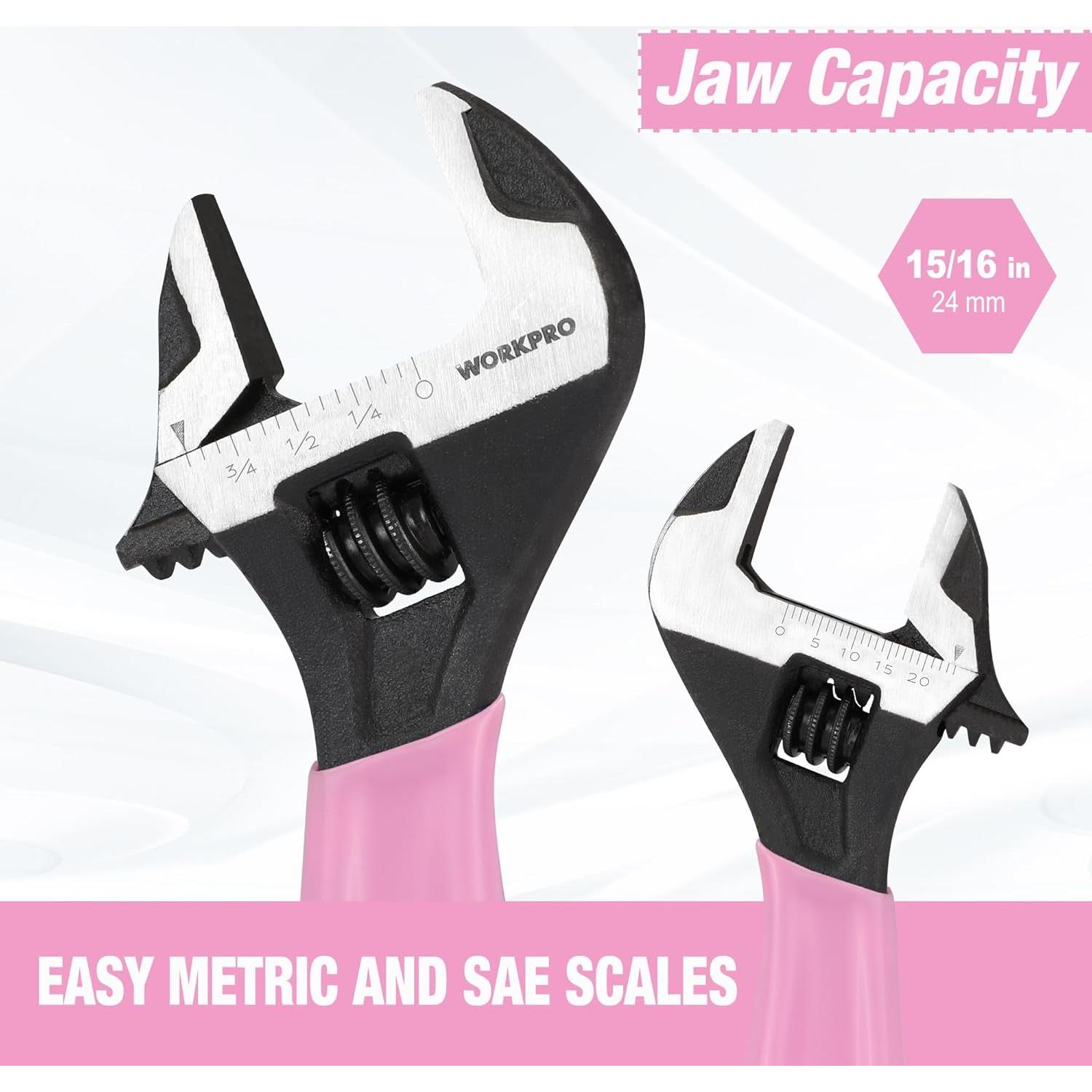 Llave Inglesa Ajustable WORKPRO 15,24 cm Rosa Acero Cr-V