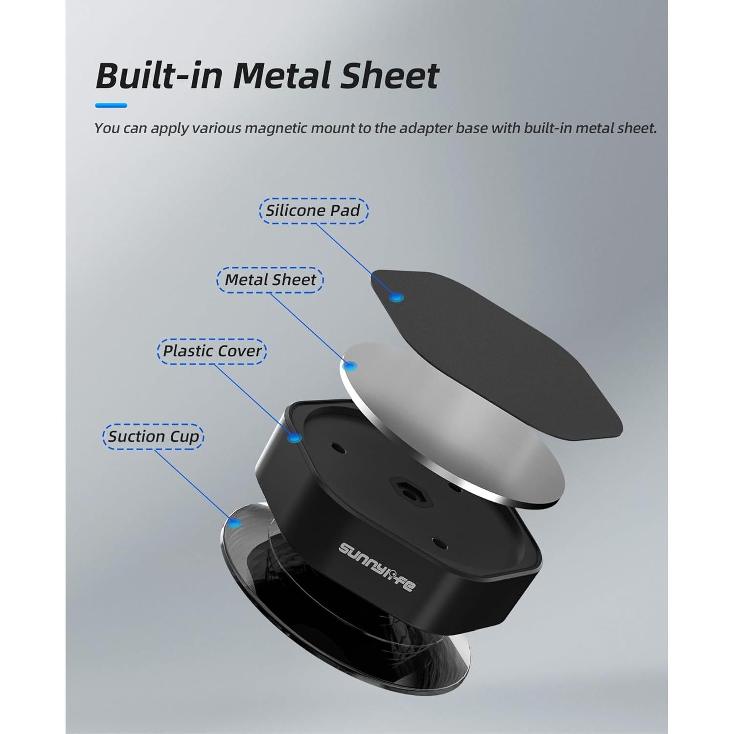 Base de Adaptador Magnético Shaluoman para Cámaras de Acción