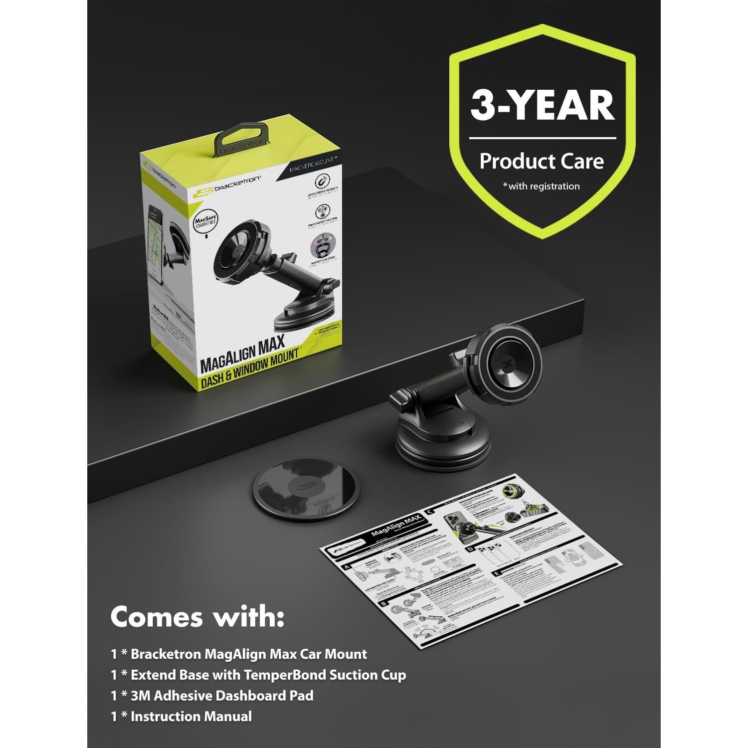 Soporte para coche Bracketron MagAlign Max - Magnético 360°