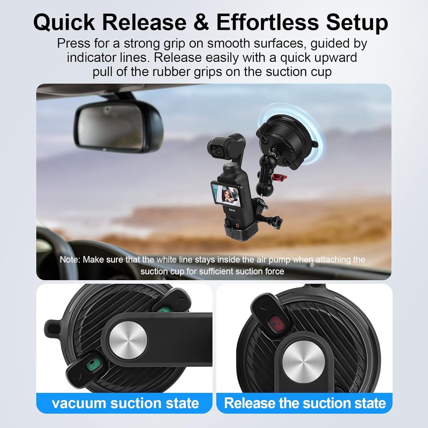 Soporte de Ventosa Ajustable Mechrig para DJI Osmo Pocket 3