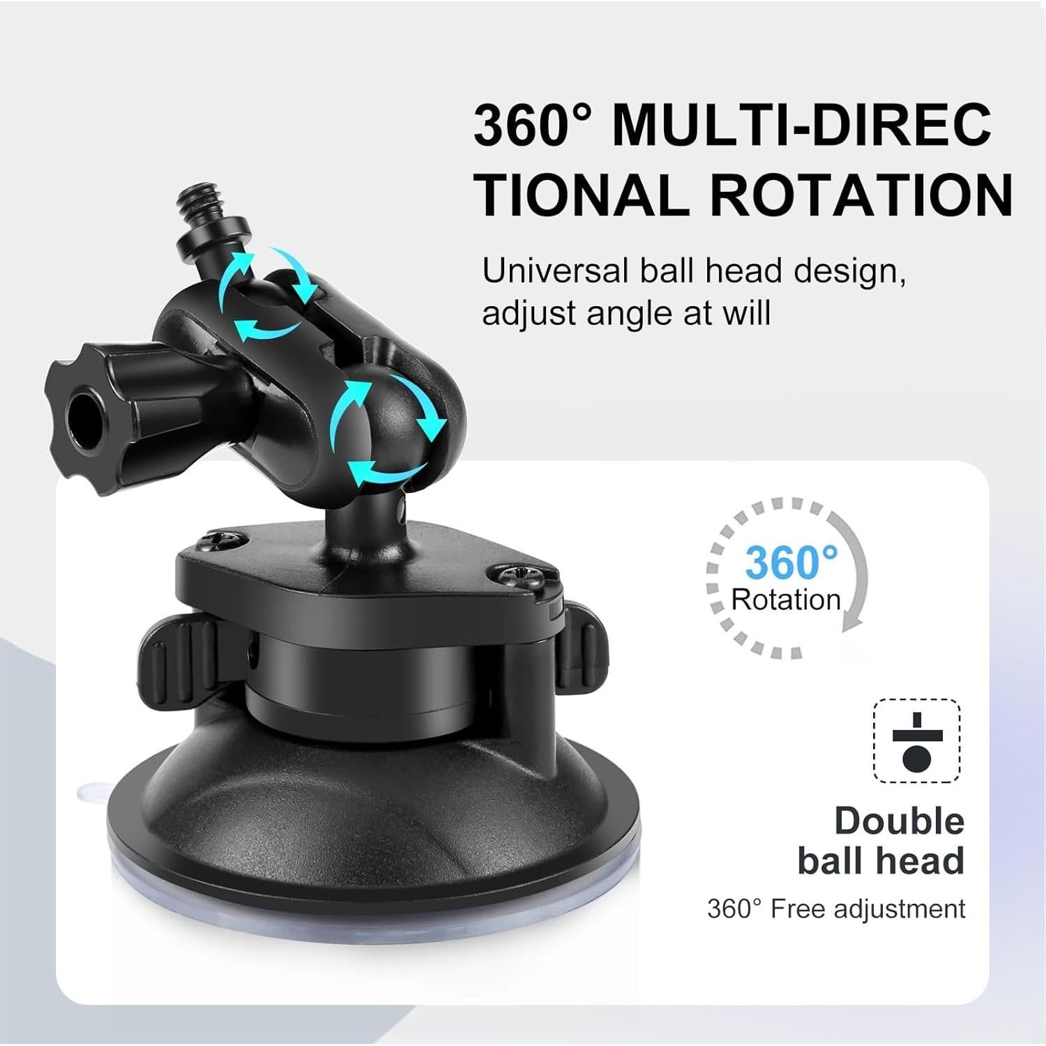 Soporte de cámara con ventosa Genérico 360° ajustable