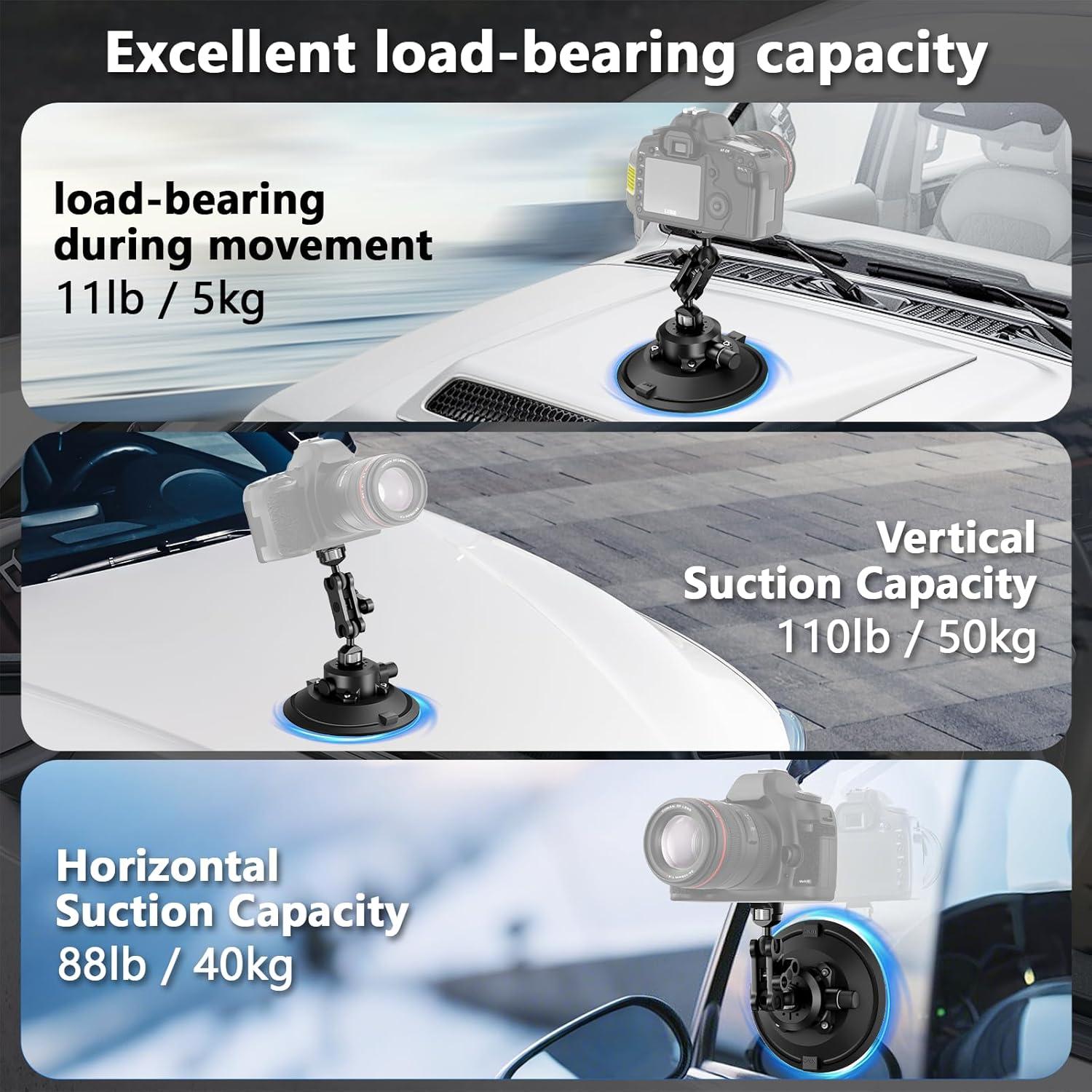 Soporte de Ventosa para Cámara CAMEDAFLX 15.2cm con Brazo Mágico