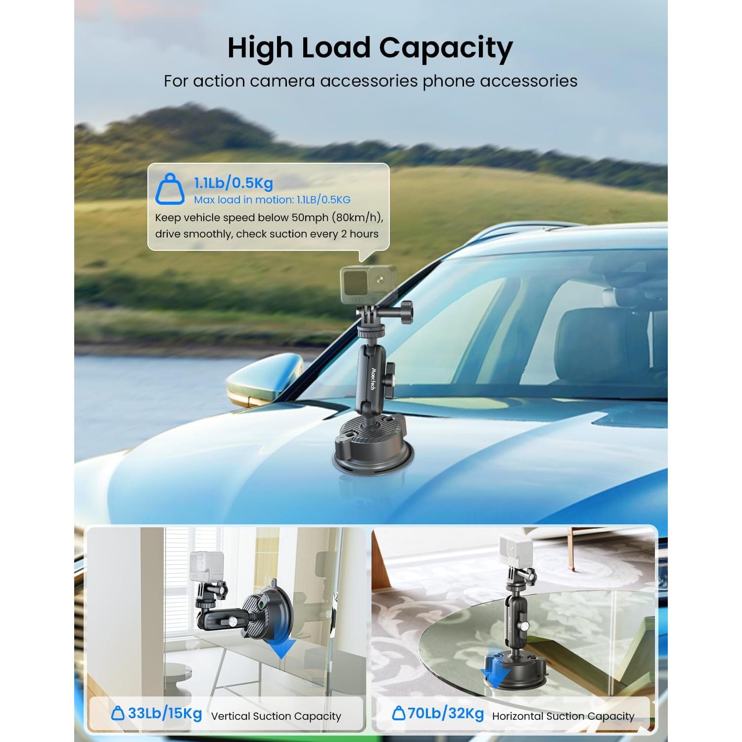 Soporte de Ventosa Maectech para Coche y Teléfono 8.3cm