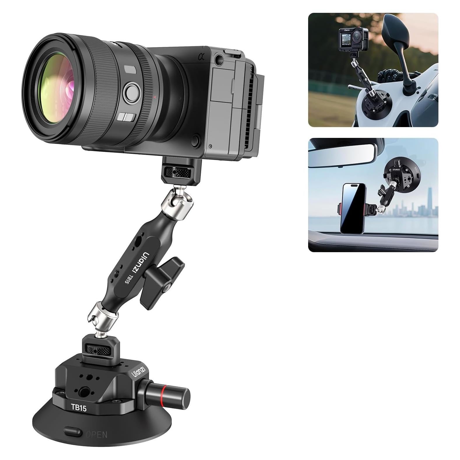 Soporte de Ventosa ULANZI TB15 para Cámara y Teléfono 300g