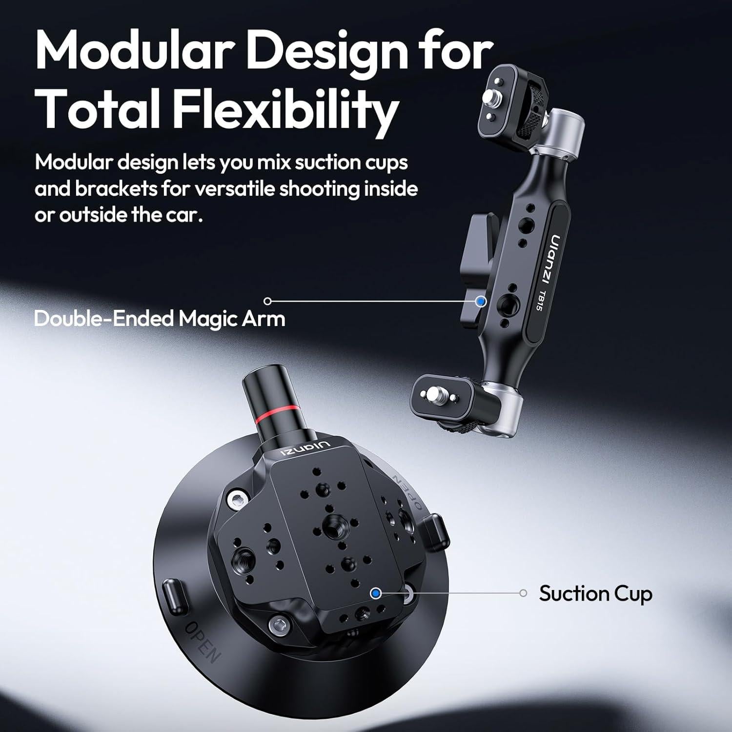 Soporte de Ventosa ULANZI TB15 para Cámara y Teléfono 300g