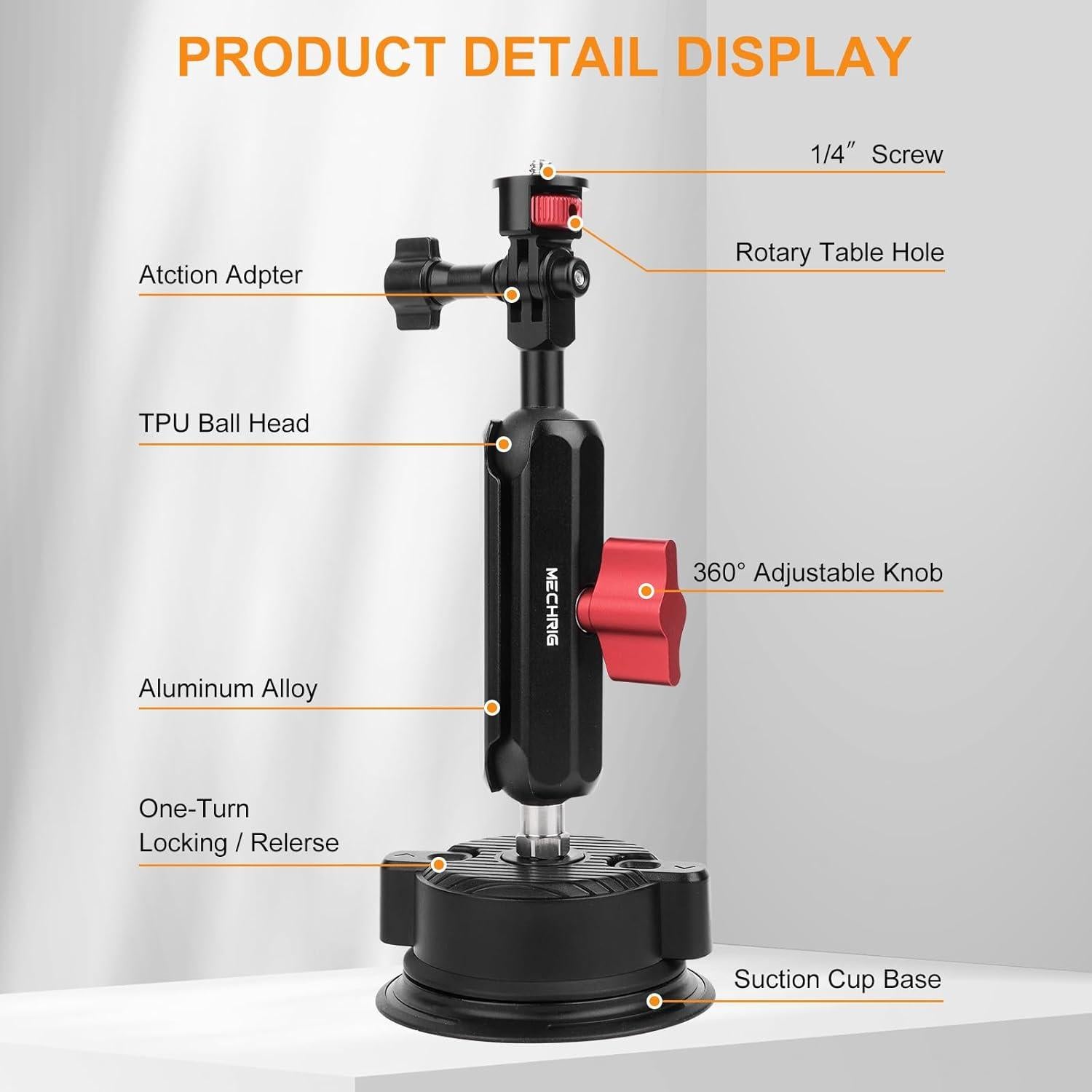 Kit de Montaje con Ventosa Mechrig MRJC019 - 360° Ajustable