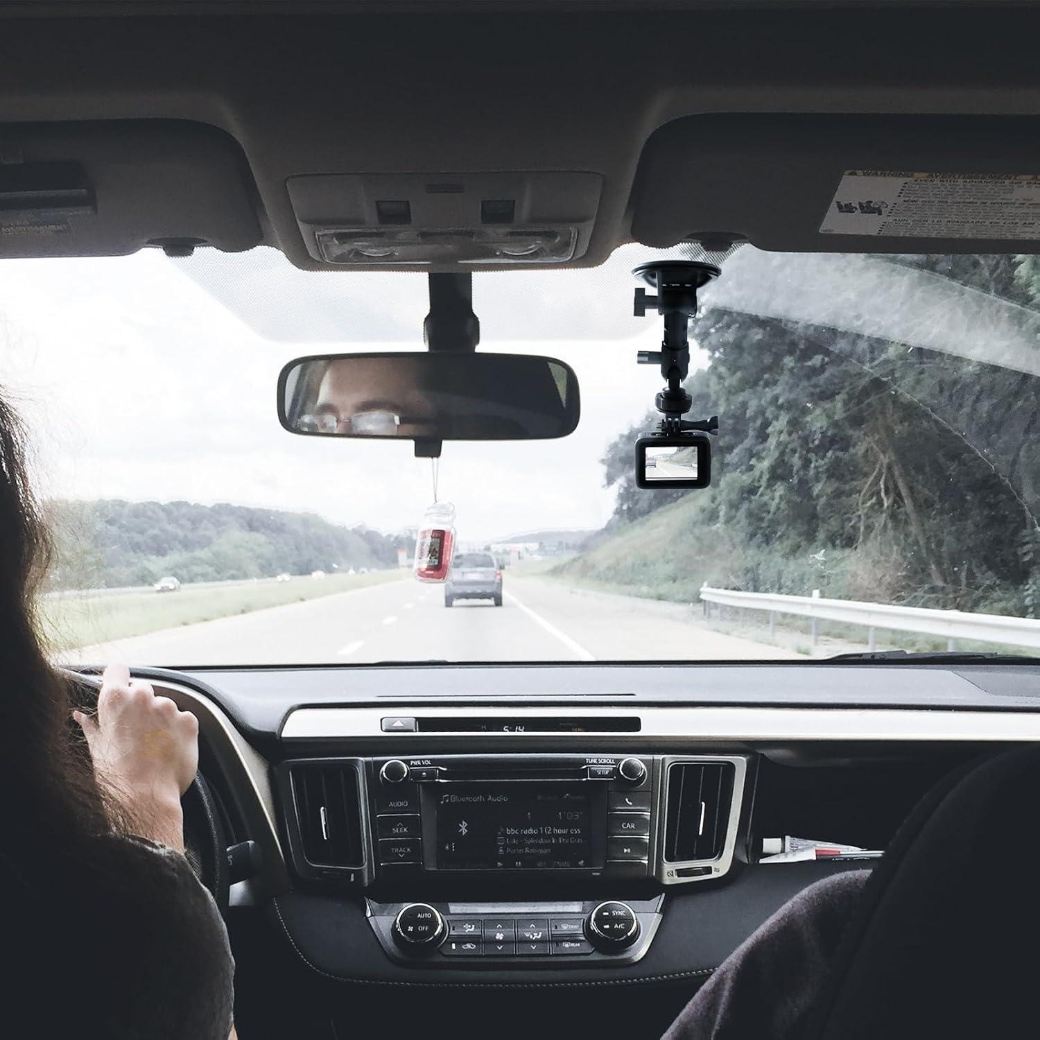Soporte de Ventosa HSU para Coche y Cámara de Acción - Negro