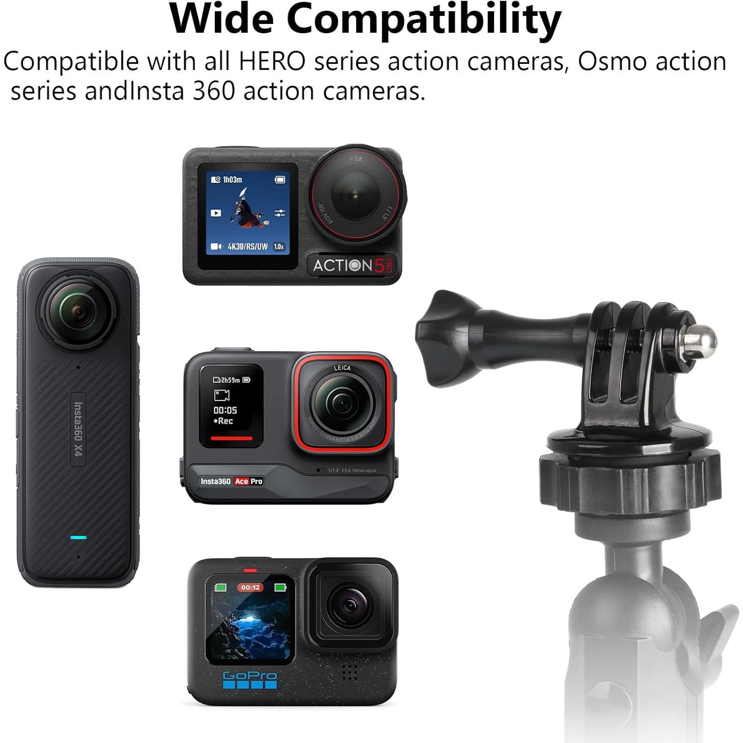 Soporte de Ventosa HSU para Coche y Cámara de Acción - Negro