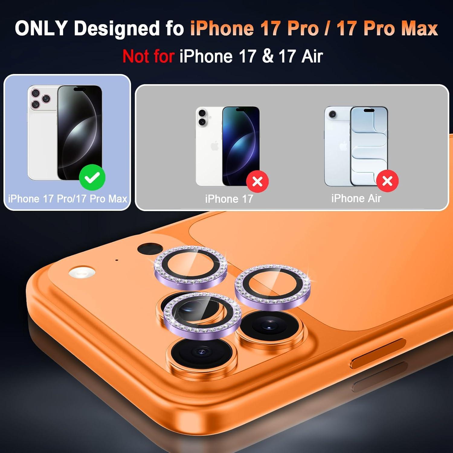 Protector de Lente de Cámara Casetego para iPhone 17 Pro Max/Pro 9H