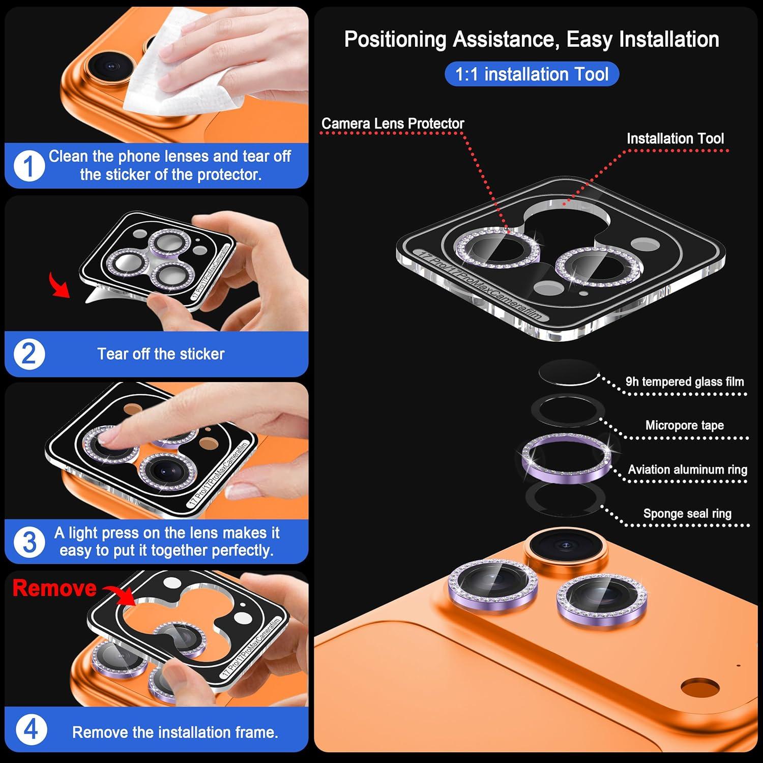 Protector de Lente de Cámara Casetego para iPhone 17 Pro Max/Pro 9H