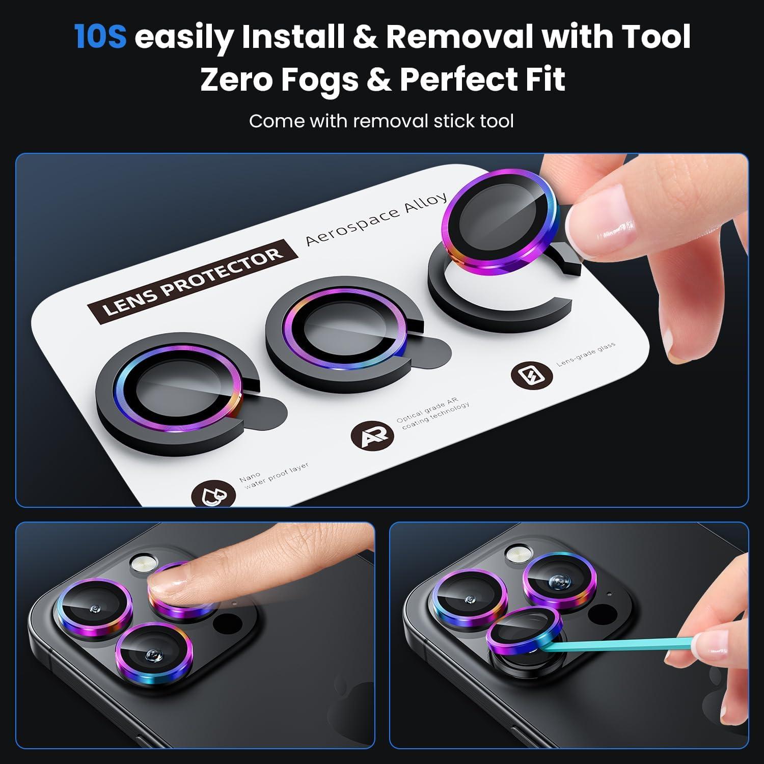 Protector de Lente de Cámara WSKEN para iPhone 16 Pro Max - Cristal Templado 9H