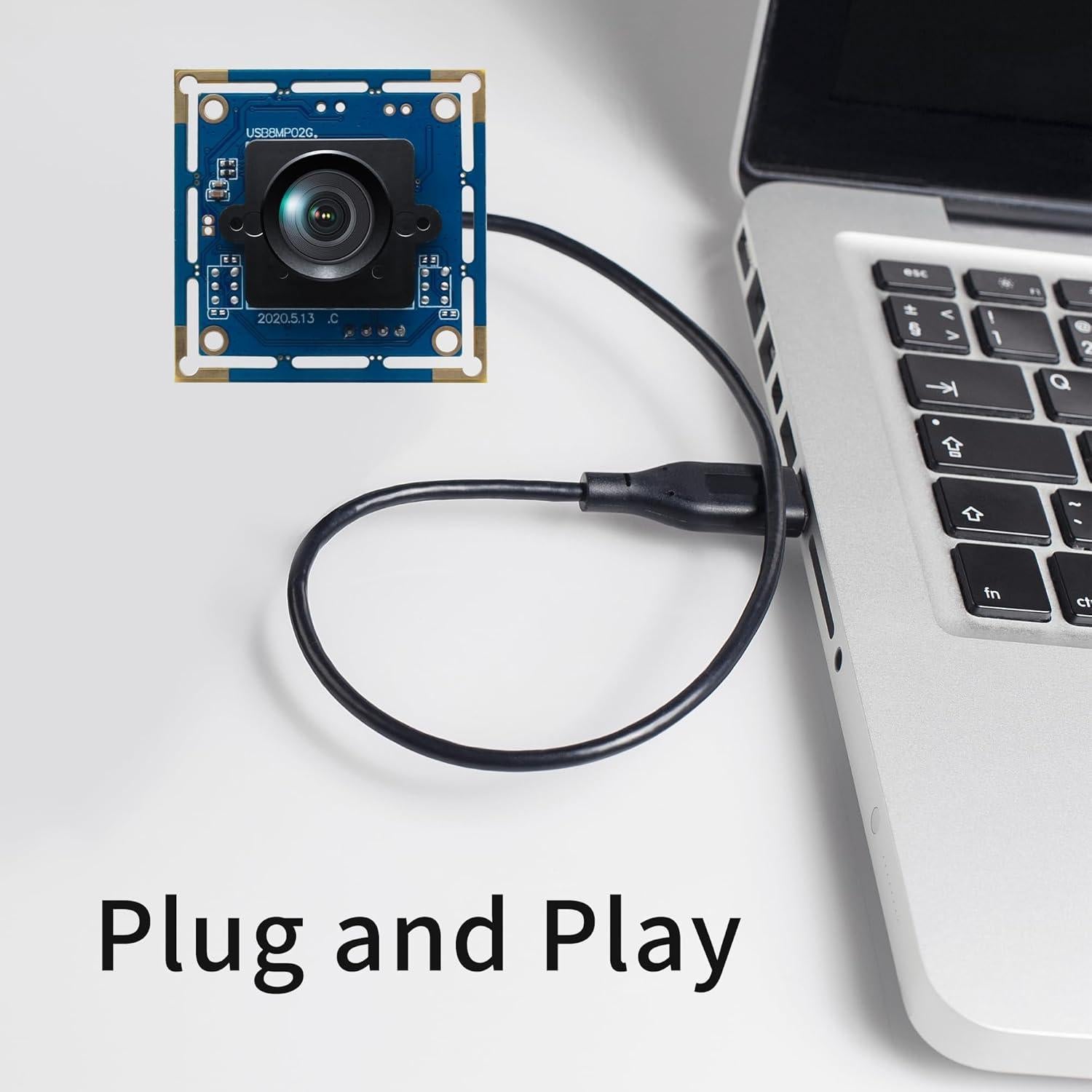 Módulo de Cámara USB 8MP ALPCAM Lente Sin Distorsión 75°