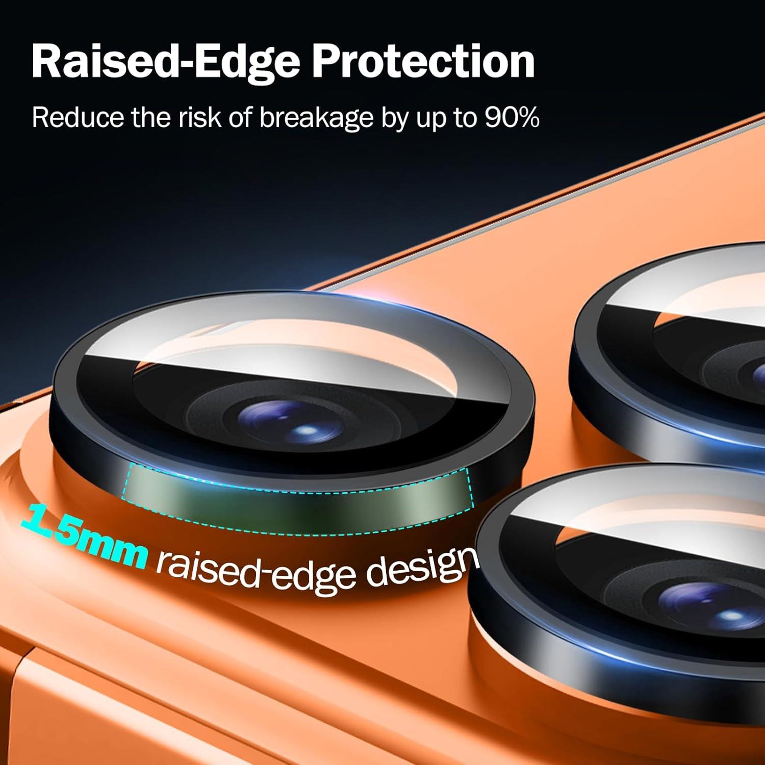 Paquete de 2 Protectores de Cristal Templado para Lentes iPhone 17 Pro Max - Negro