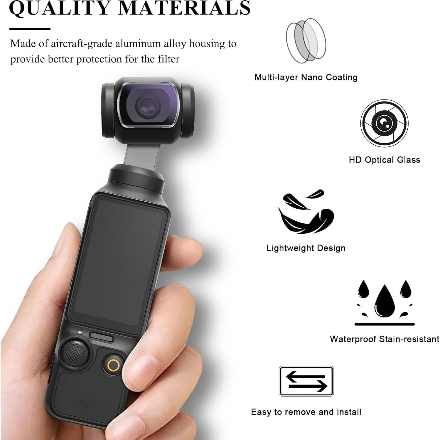 Juego de Filtros ND Black Mist para DJI Osmo Pocket 3 - 4 Pack