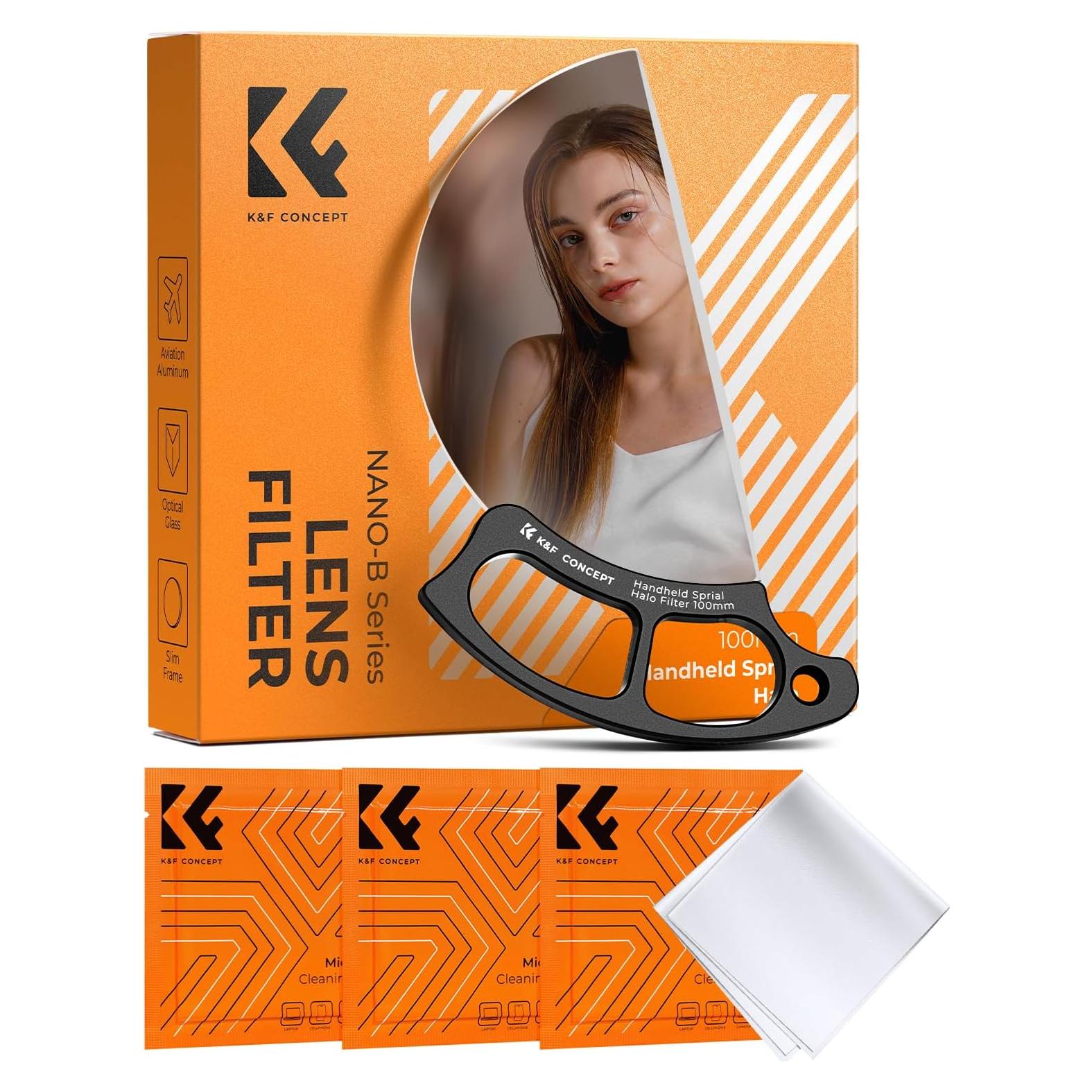 Filtro de lente K&F Concept 100mm Spiral Halo Cristal óptico