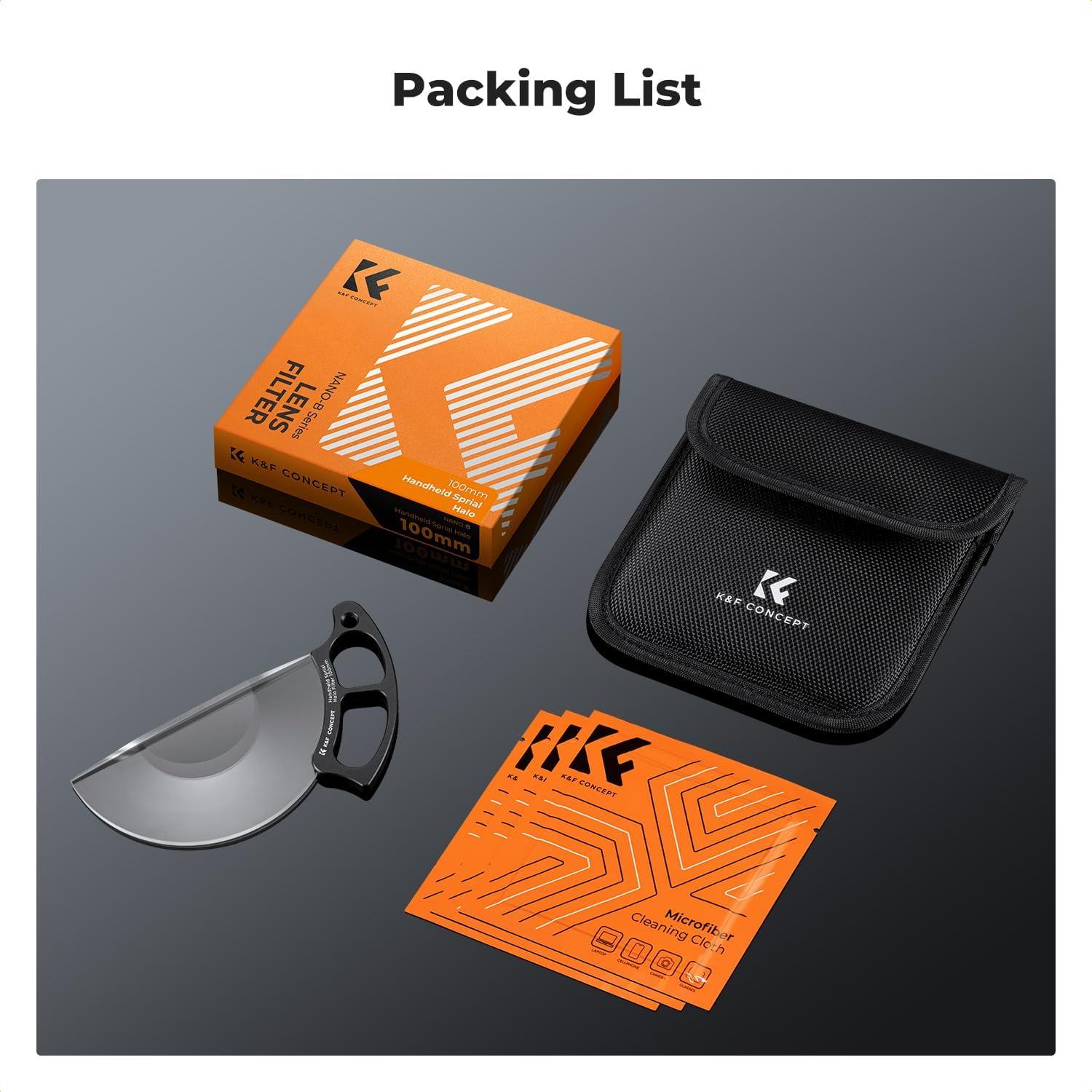 Filtro de lente K&F Concept 100mm Spiral Halo Cristal óptico