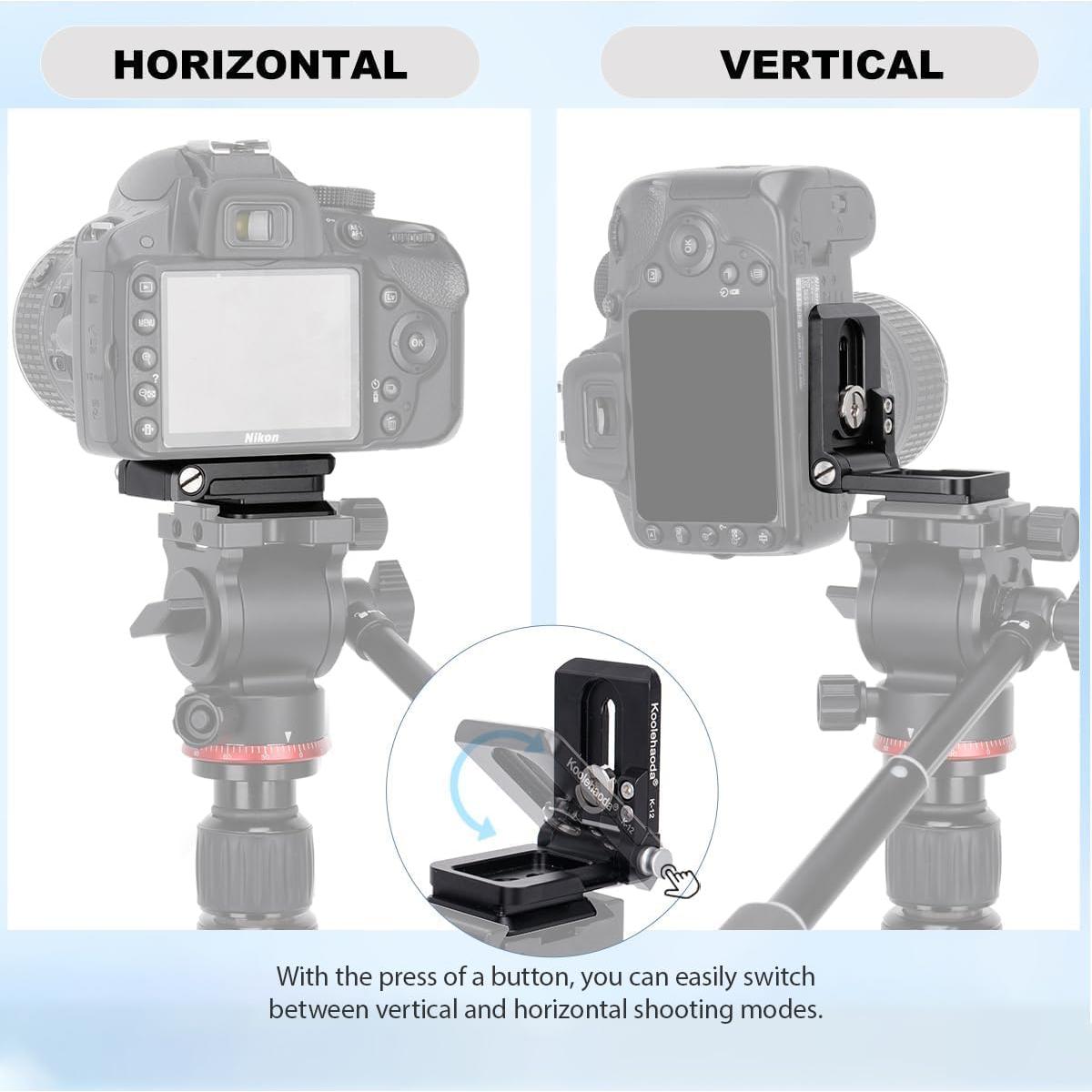 Placa de Liberación Rápida Plegable Koolehaoda K-12 para Cámara DSLR