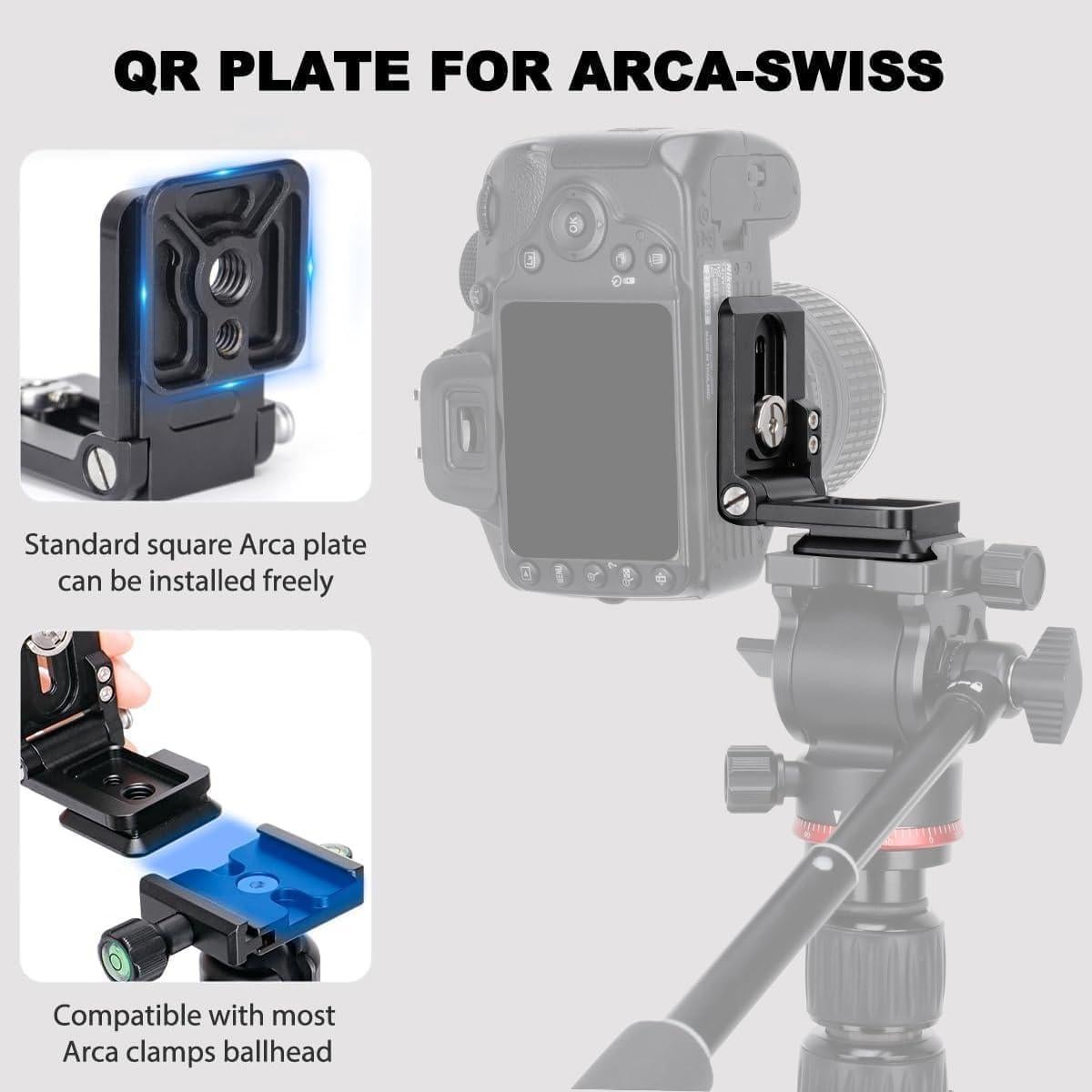 Placa de Liberación Rápida Plegable Koolehaoda K-12 para Cámara DSLR