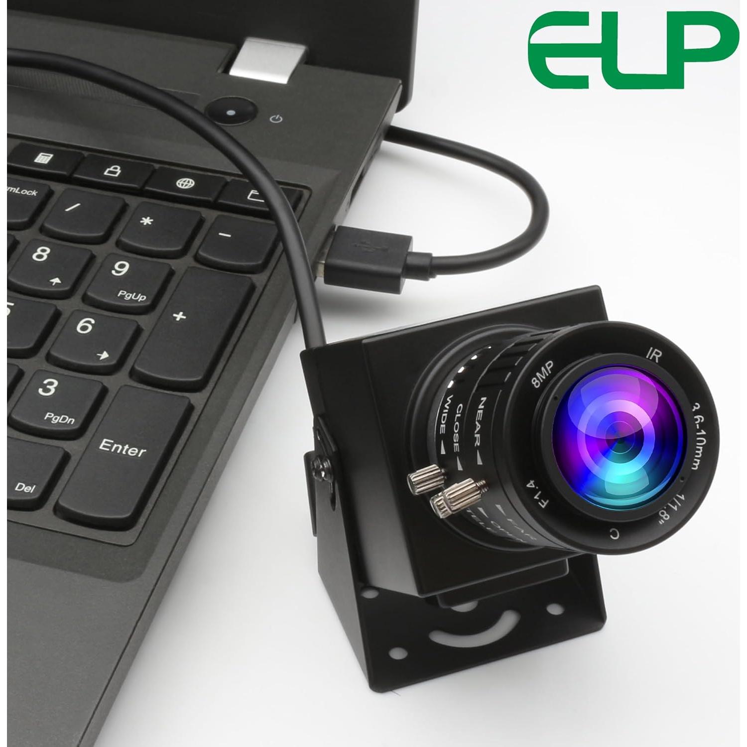 Cámara USB ELP 48MP con Zoom Manual 3X para PC y Raspberry Pi