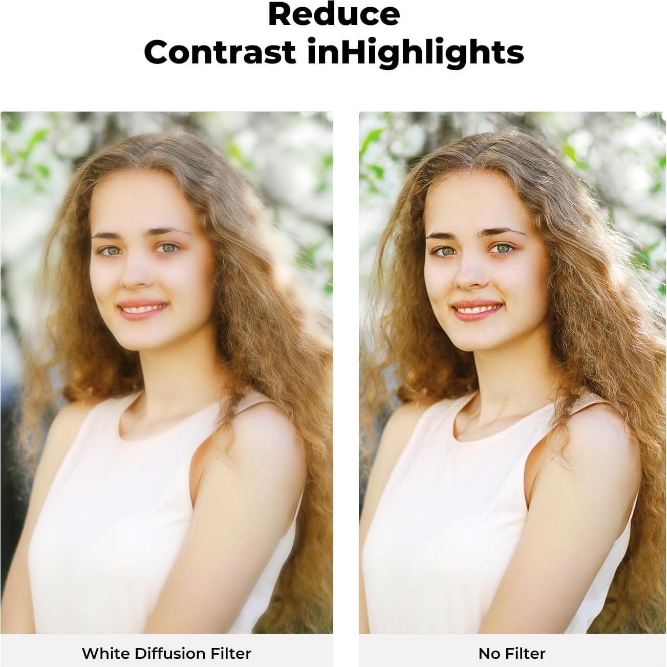 K&F CONCEPT 58mm White Pro Mist 1/4 Filter, High Definition Dreamy Soft White Diffusion Filter with 28 Layer Coatings Waterproof Scratch Resistant for Portrait/Video/Vlog Photography (Nano-X Series)