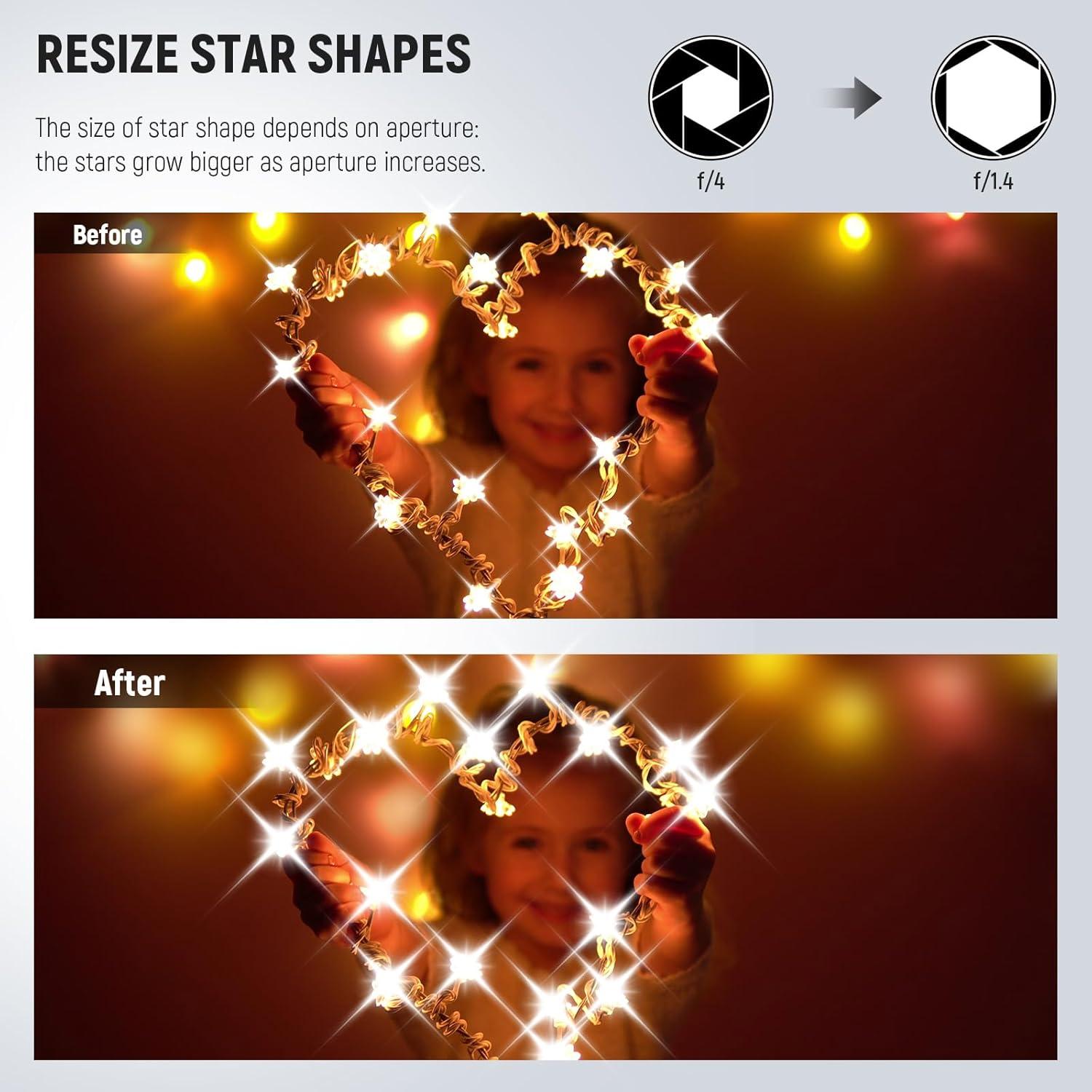 Filtro de Estrella NEEWER 58mm 4/6/8 Puntas HD Aluminio