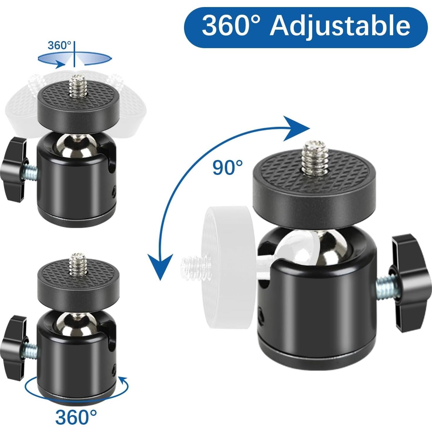 Cabezal de bola mini 1/4" Acuxiaza para trípode 360°