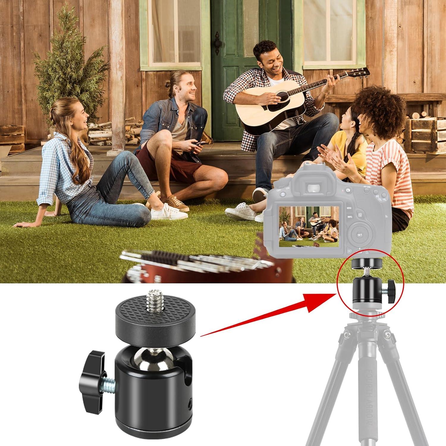 Cabezal de bola mini 1/4" Acuxiaza para trípode 360°